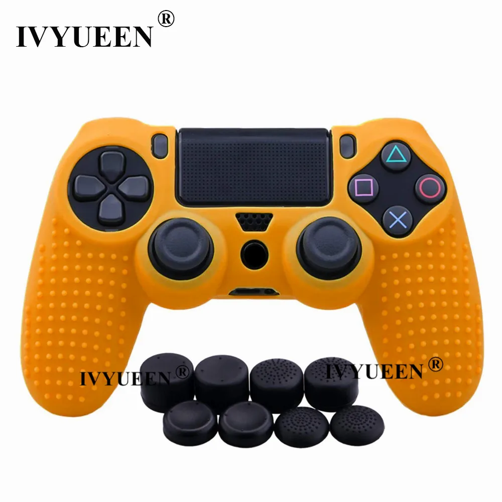 IVYUEEN 9 в 1 для Dualshock 4 PS4 Slim Pro контроллер Шипованная Кожа Премиум Защитный Противоскользящий Мягкий силиконовый чехол-накладка