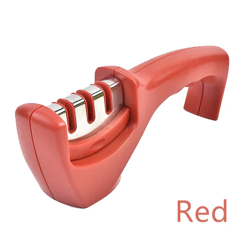 Red Rossonix Кухня с 3-я ступенями быстро Ножи точилка Кухня точильный камень алмаз Керамика Вольфрам Сталь для ножей, точильный камень - Цвет: Red