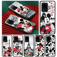 mickey minnie in london for samsung s20 fe ultra plus a91 a81 a71 a51 a41 a31 a21 a11 a72 a52 a42 a22 soft black phone case