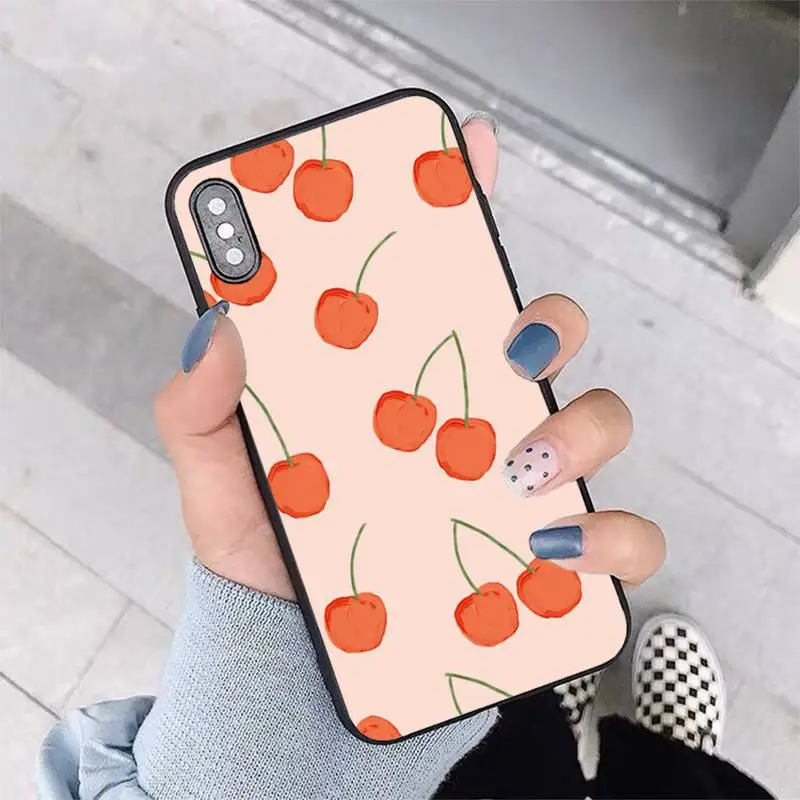 Чехол для телефона с изображением фруктов Красного граната и вишни iPhone 13 11 12 pro XS