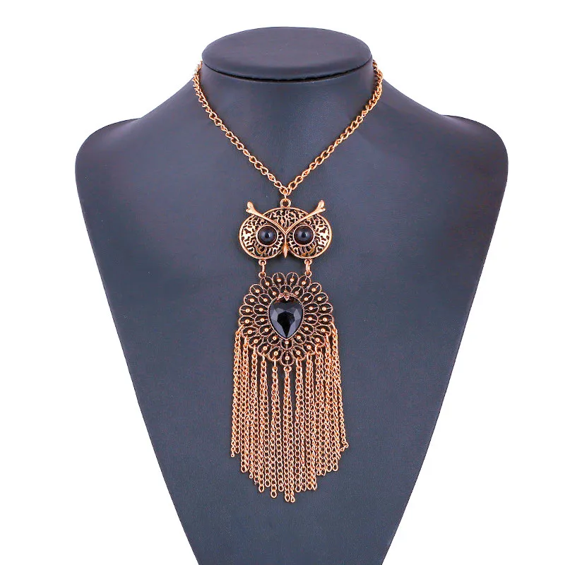 Женское винтажное ожерелье LZHLQ богемное в виде совы этнические ожерелья животных