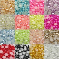 34567810mm 100 1000pcsbag ivorywhite multicolor abs imitation pearl half round flatback for diy jewelry findings making
