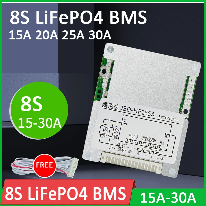 8S 24V 15A 20A 25A 30A 3 2 V Lifepo4 литий железо фосфатная плата для защиты батареи BMS баланс