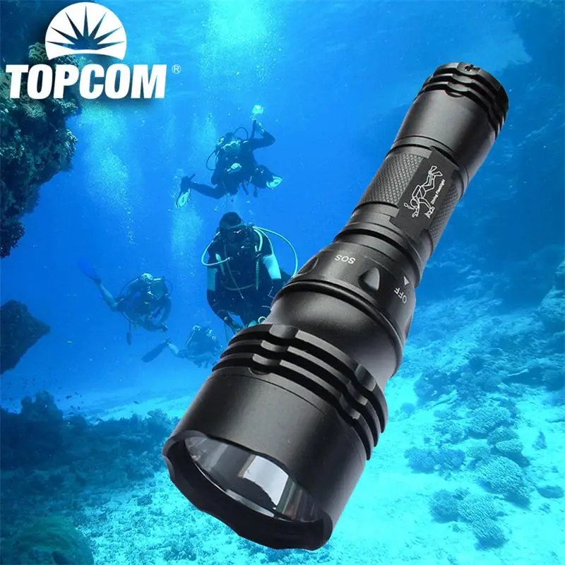TopCom XML T6 Дайвинг фонарик мощный светодиодный Водонепроницаемый подводный