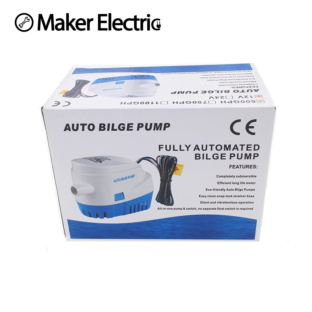 

Free Shipping DC 12V/24V 600/750/1100 GPH Automatic Bilge Pump Submersible Boat Water Pump Electric Pump For Boats