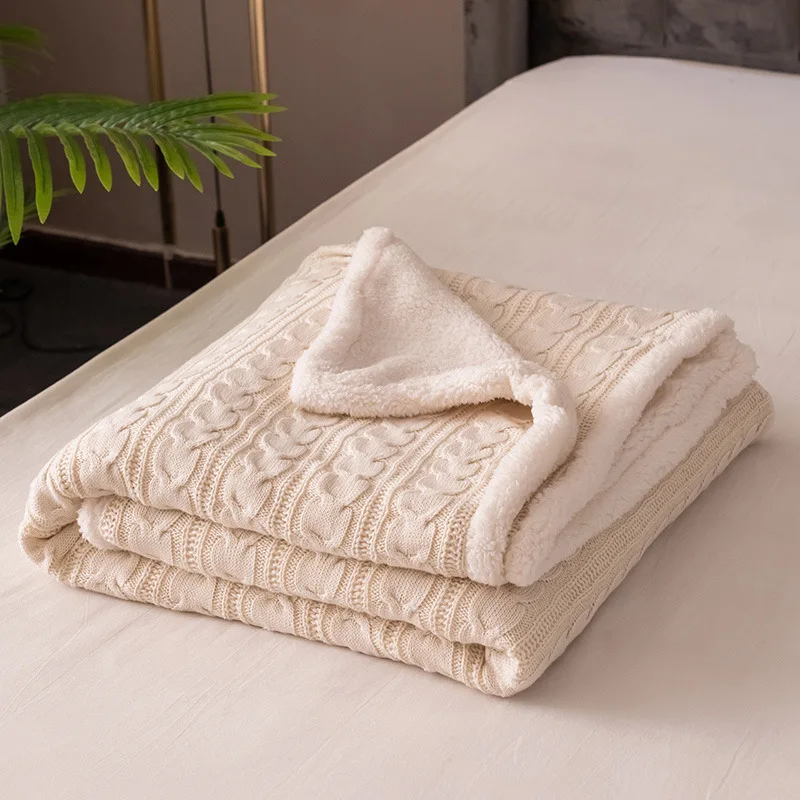 Зимнее утепленное Флисовое одеяло домашнее из овечьей шерсти кашемировые
