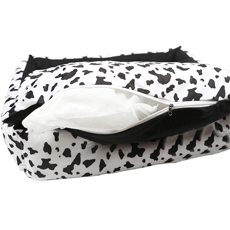 Коврик-кровать для собак мягкое удобное теплое съемное одеяло сна с коровьим