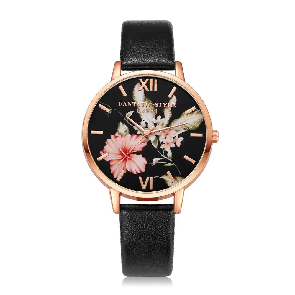 

Lvpai Marke Casual Blume Uhren Fur Frauen Luxus Leder Band Quarz Uhr Damen Kleid Kreative Armbanduhr Dropshipping