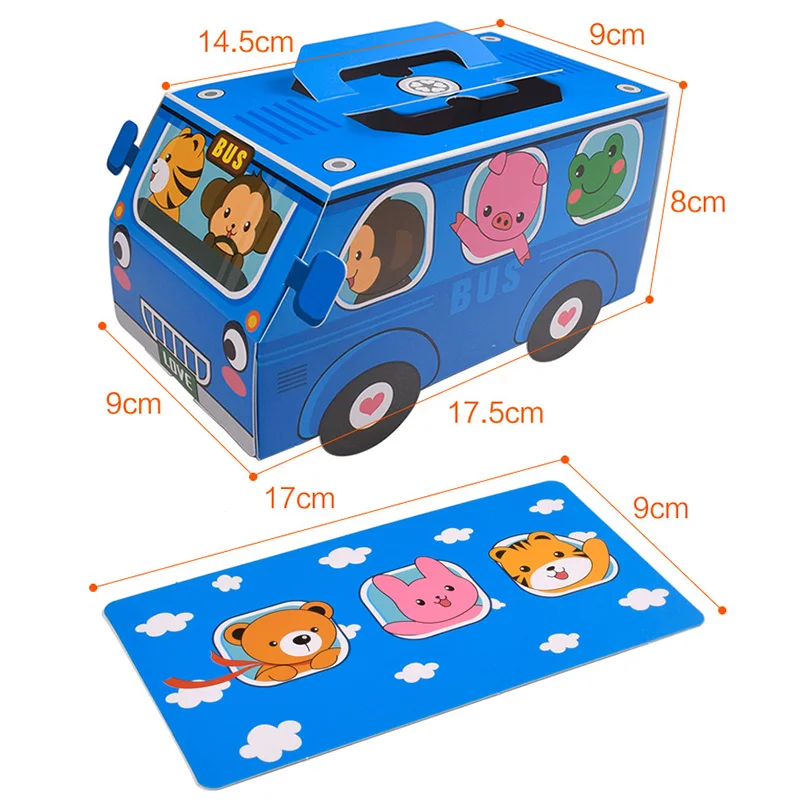 6 шт./лот Милая свинья бумажная коробка для конфет мультяшный автомобиль автобус
