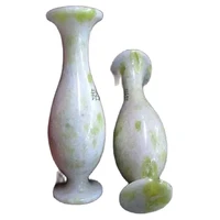 china hand carved jade vase decorated living room decoration fengshui 2pecs