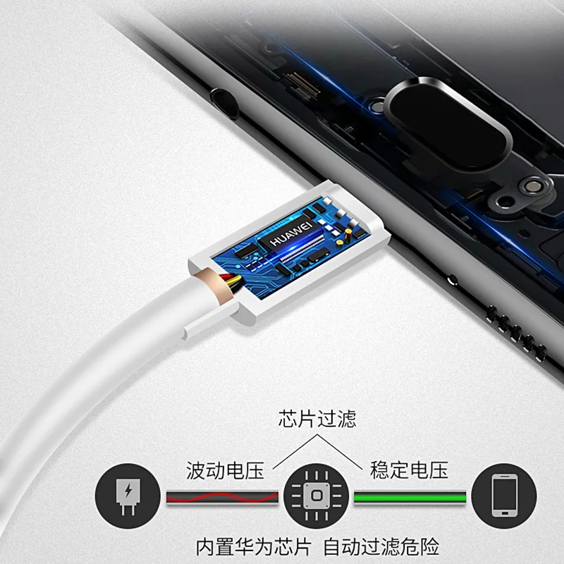 Оригинальный кабель huawei type C 100 см USB 3 1 быстрое зарядное устройство линия передачи