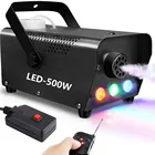 Дымовая машина с RGB-светодиодами, 500 Вт, диджейская светодиодная дымовая машина с беспроводным и проводным дистанционным управлением для дискотеки, вечеринки, свадьбы, дымовой аппарат