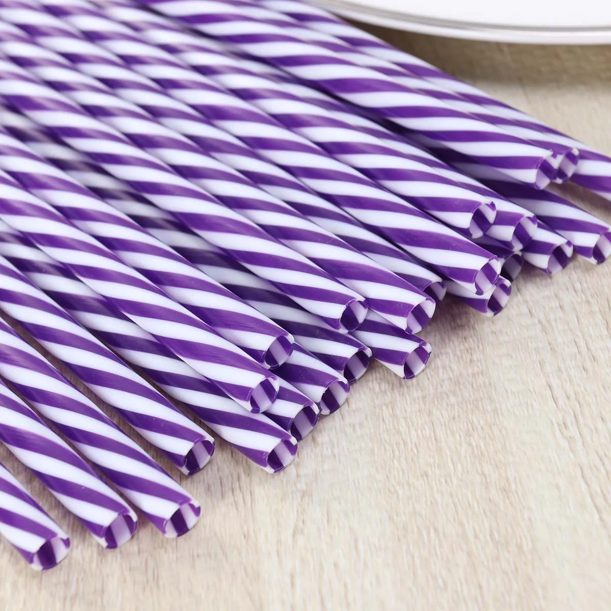 Упаковка из 24 шт одноразовые стильные креативные питьевые соломинки в полоску