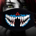 1 шт. моющаяся черная Пылезащитная хлопковая Милая аниме маска для рта с мультяшными зубами Kpop зубы маска для рта со ртом для женщин мужчин детей