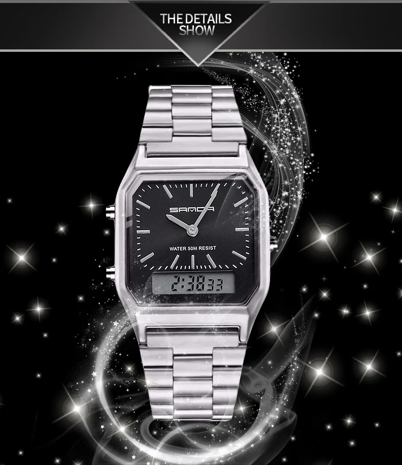 SANDA Military Sports Watches Waterproof Mens Watches Top Brand Luxury Clock Electronic LED Digital Watch Men Relogio Masculino