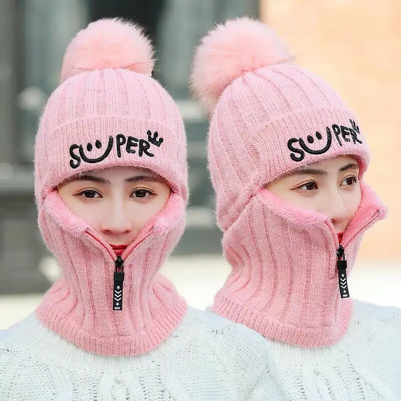 2020 брендовая плотная теплая вязаная шапка Зимняя женская Шапка-бини для лица
