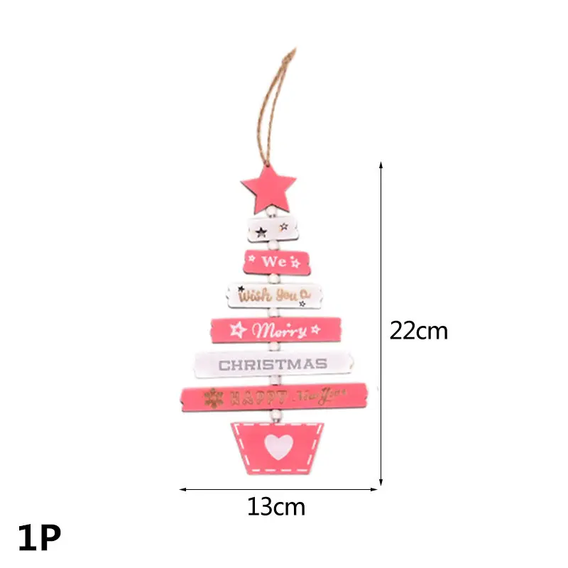 Multi Style Christmas Wooden Pendant Creative Wood Craft Ornaments DIY Chriatmas Tree Hanging Decoration Xmas Gift Supplies - Цвет: 1P-432-B03