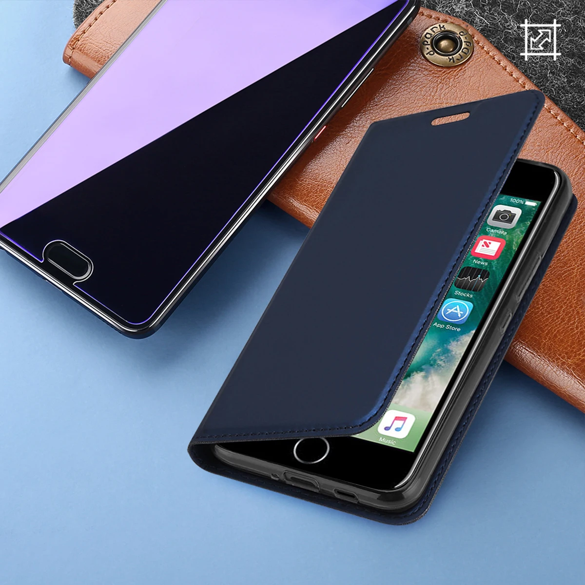 Роскошный чехол для iPhone SE 2020 с магнитной пряжкой из искусственной кожи откидной