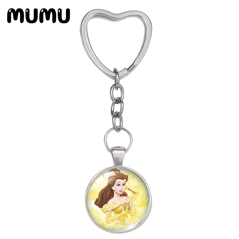 2021 Новый Красота и с рисунком из мультфильма Красавица Чудовище сердце брелок