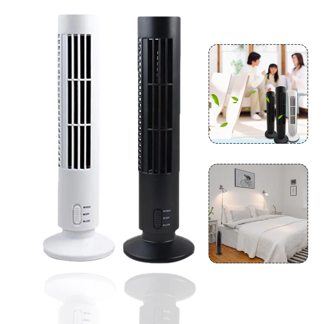 

Portable Mini 5V USB Air Conditioner Electric Vertical Bladeless Fan Summer Air Cooler For Home Office Travel Cooling Tower Fan