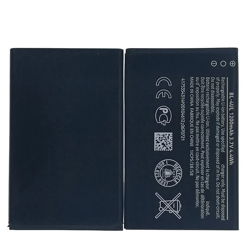 100% Оригинальная Аккумуляторная батарея 1200 мАч для Nokia Asha 225 BL-4UL 1012 1126 TA-1172
