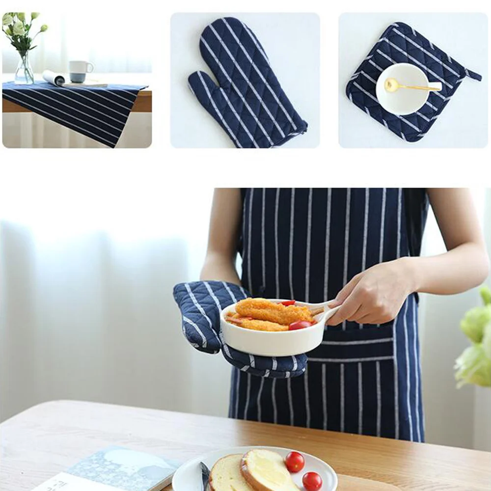 1 комплект хлопковых перчаток удобный мягкий передник прихватки для