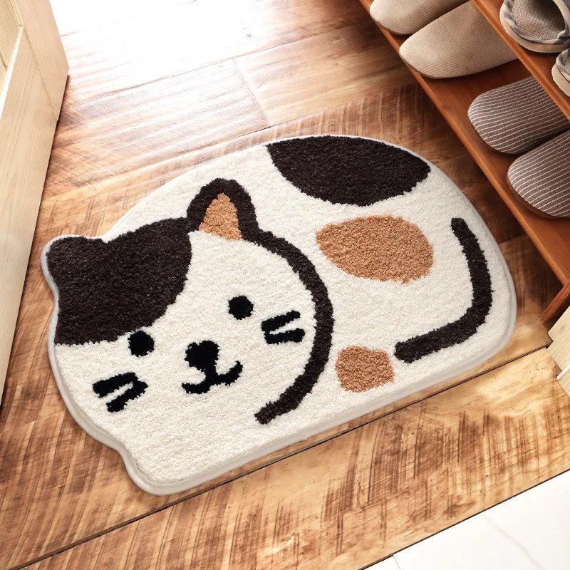 3D Lovely Cat printed Rug NonSlip Antiskid Bathroom Mat Animal Print Toilet Carpet 45*65cm Machine washable |