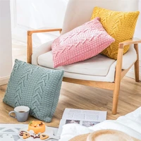 45x45cm knitted solid color pillowcase modern office simple throw pillow cover sofa seat car waist cushion case home decorations