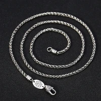 bocai sterling silver s925 necklace six syllable mantra vajra pastle neck chain pure argentum mens womens amulet jewelry