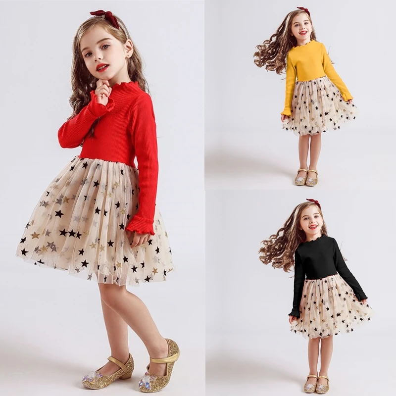 Элегантное осеннее платье с цветами для девочек 3 5 8 лет свадебное вышивкой