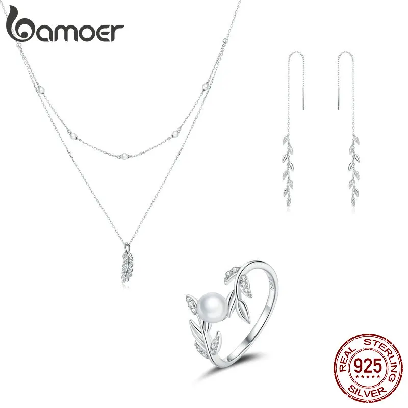 Женские серьги кольца bamoer из стерлингового серебра 925 пробы с блестящими