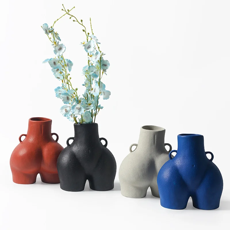 

Керамическая ваза для украшения ягодиц тела человека, Обнаженная художественная ваза с сушеными цветами, контейнер для цветочной композиц...