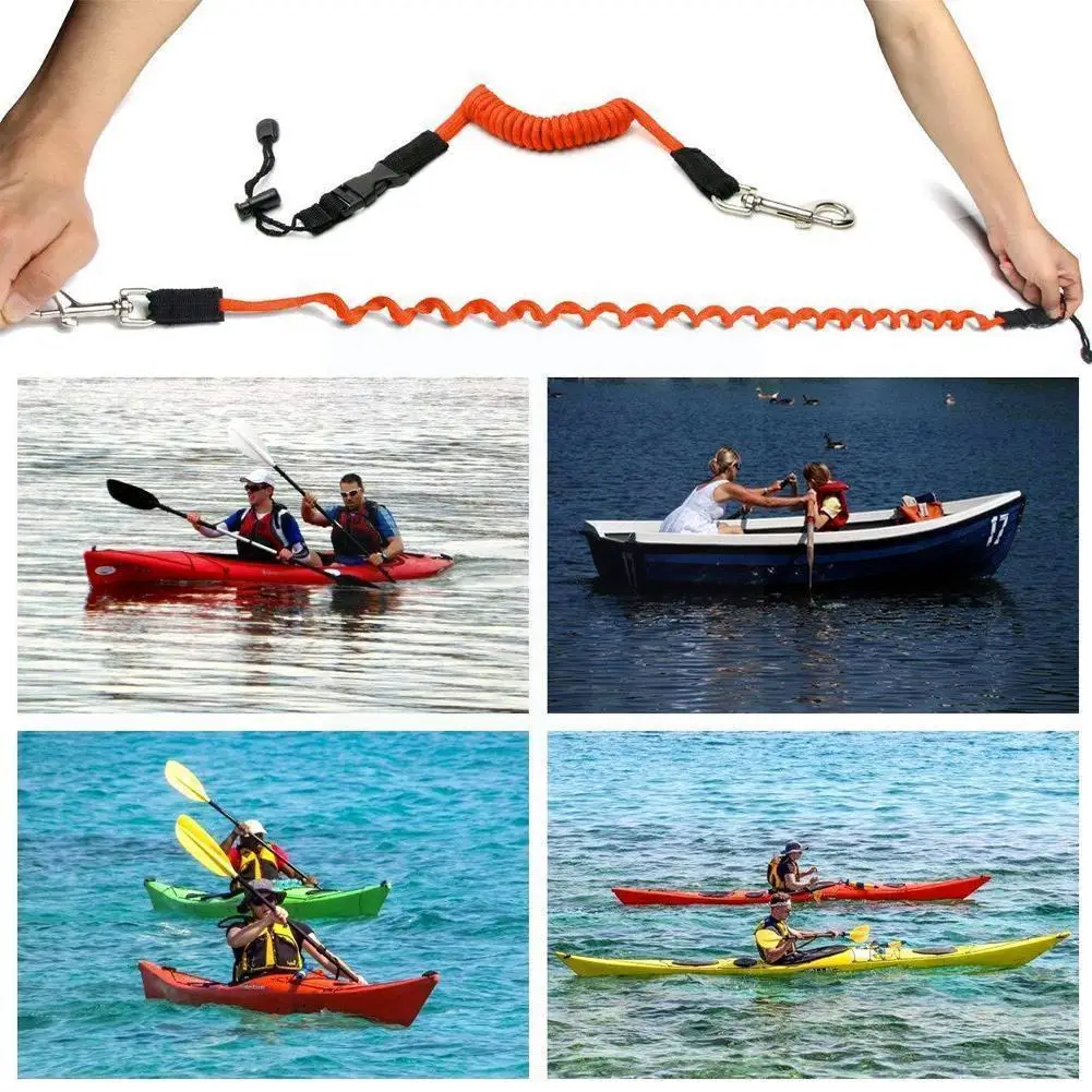 

Rowing Boat Elastic Paddle Leash Kayak Canoe Safety Surfboard Lanyard Tie Cord Kayak Surfing Rope Coiled Accessories Fishin J7z0