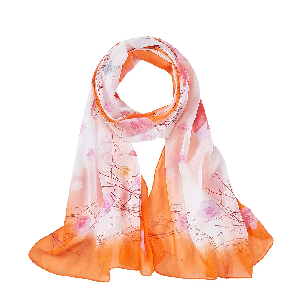 Новейшая мода женские шали с принтом лотоса Длинный мягкий шарф Дамская шаль