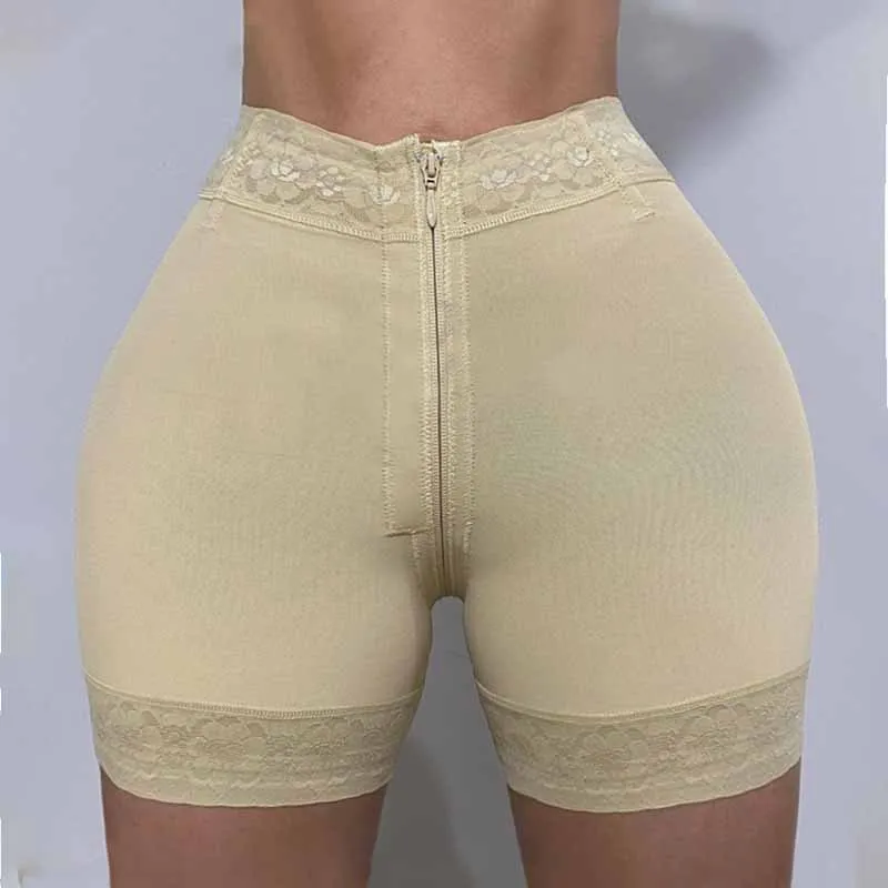 

Женское нижнее белье, двойные Компрессионные шорты с завышенной талией, тренировочные бесшовные трусики-шорты для бедер