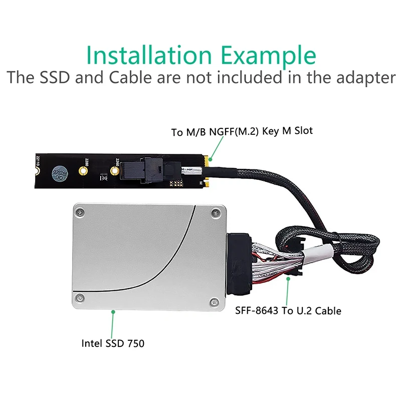 SFF 8643 мини SAS HD 36 контактный для M.2 ключ M адаптер карты U.2 NVMe PCIe SSD Поддержка 750 2 5