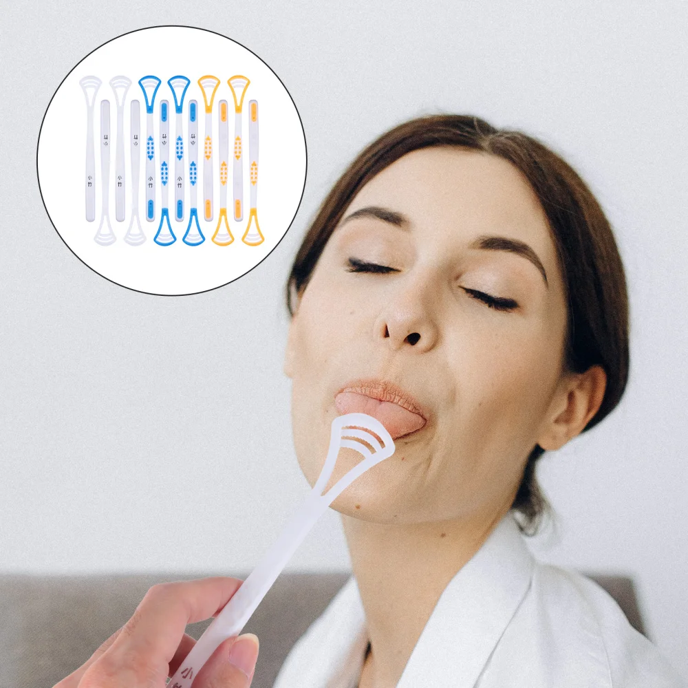 

12 Pcs Silicone Tongue Scraper Tongue Coating Scrapers Tongue Cleaning Tools