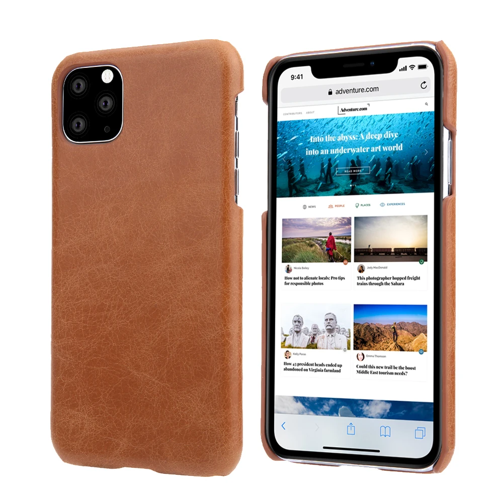 Ретро чехол из натуральной кожи для iphone 11 Pro телефона матовой воловьей