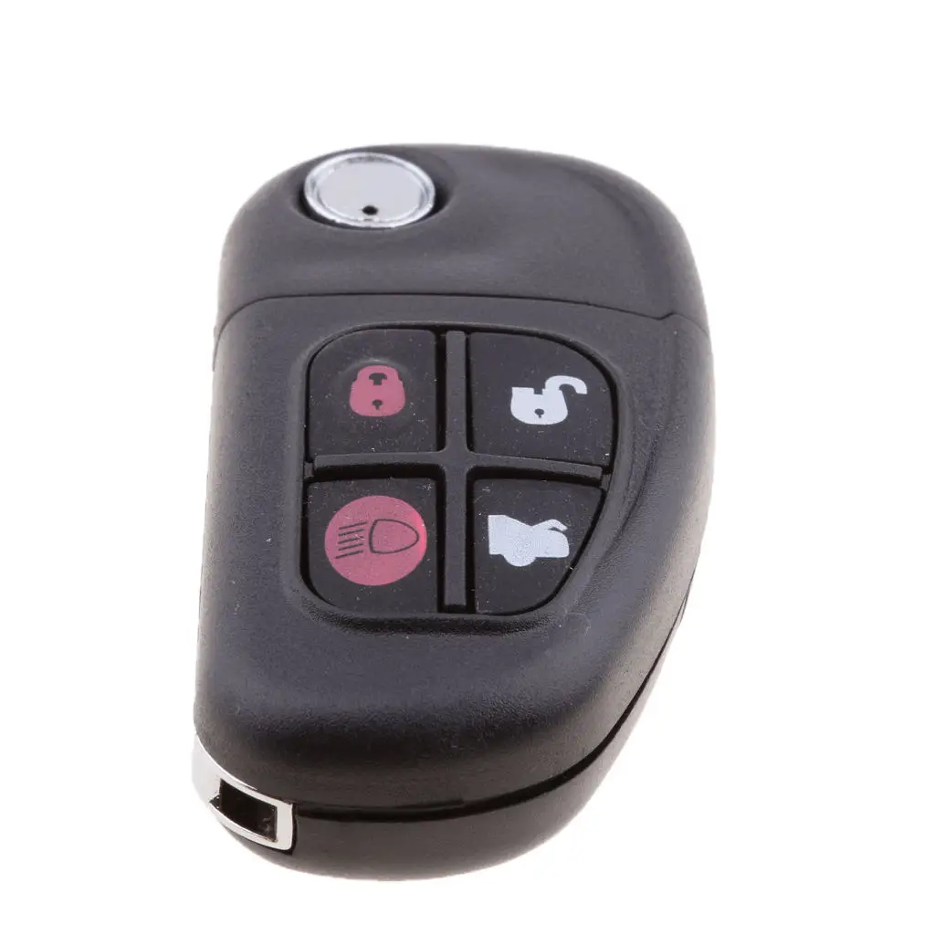 

Car Flip Key Keyless Entry Remote Key Fob 4 Buttons Replaces for Jaguar