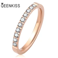 qeenkiss rg859 2021 fine jewelry wholesale fashion women girl birthday wedding gift zircon titanium stainless steel ring 1pc