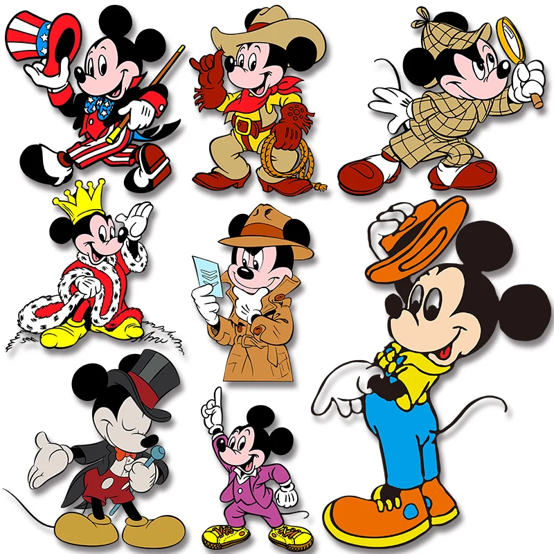 

Cowboy detective cartoon animal Disney Mickey Mouse Thermal transfer printing Clothing thermoadhesive patches Stickers on fabric