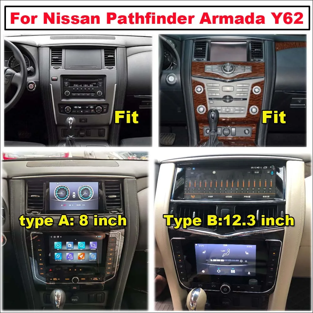 

Car Tesla Vertical Multimedia For Nissan Pathfinder/Armada Y62 For Infiniti QX56/QX80 2016~2021 Radio Stereo Carplay Navigation