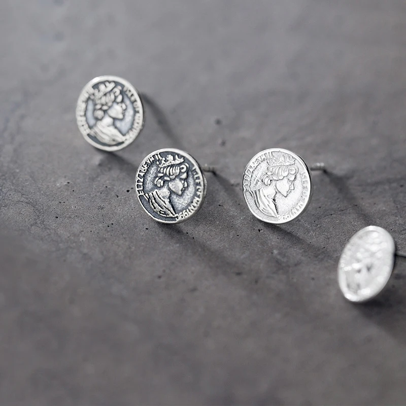 Женские серьги-гвоздики из серебра 100% пробы в европейском стиле | Украшения и