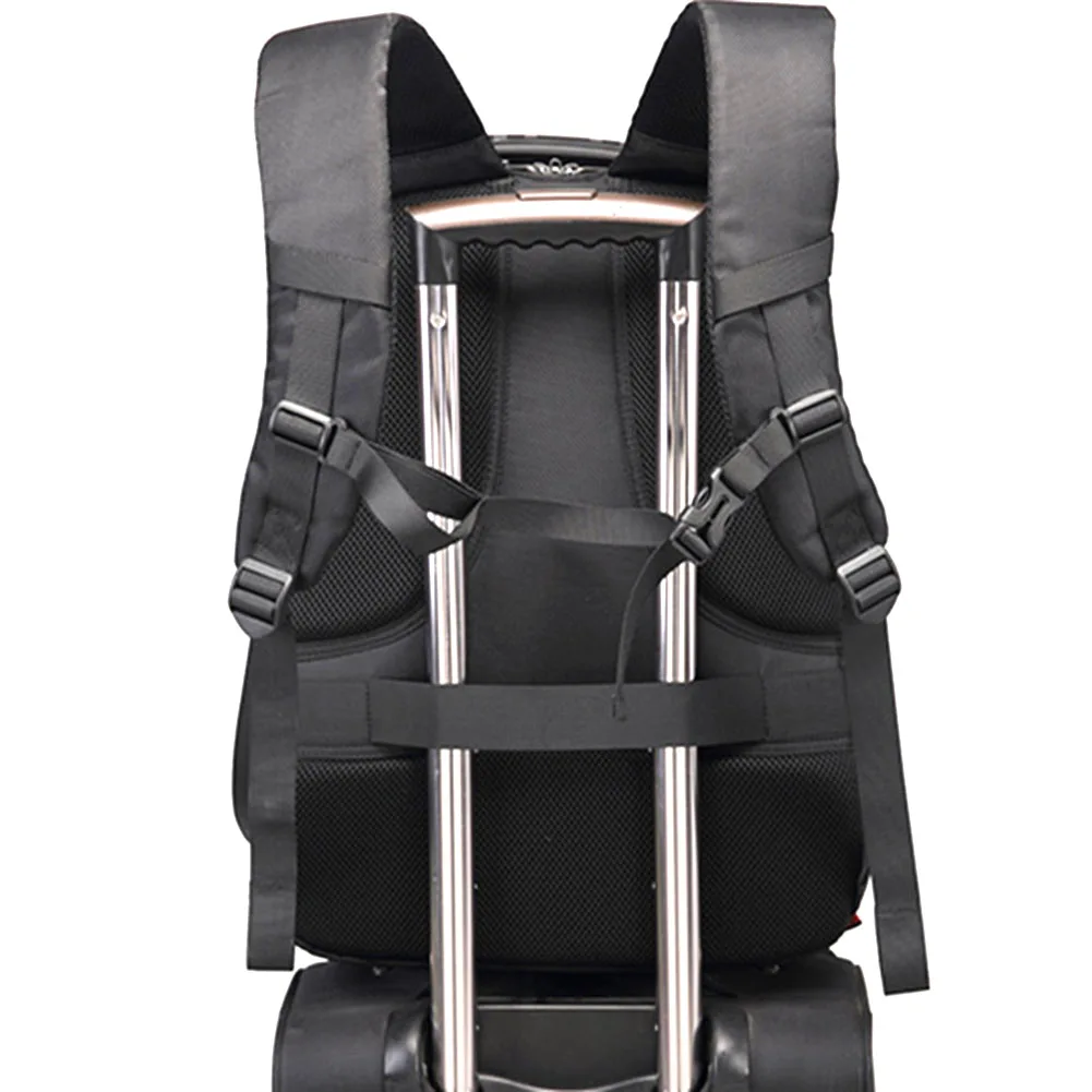 

Men Travel Waterproof Backpack Laptop Bag Schoolbag with USB Port Headphone Hole Large Capacity Waterproof Zipper Closure Nylon