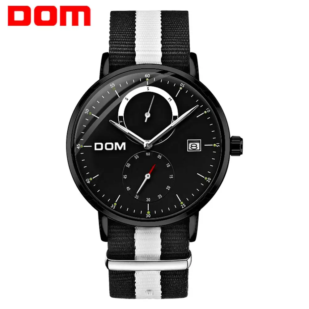 DOM мужские часы люксовый бренд многофункциональные спортивные кварцевые с