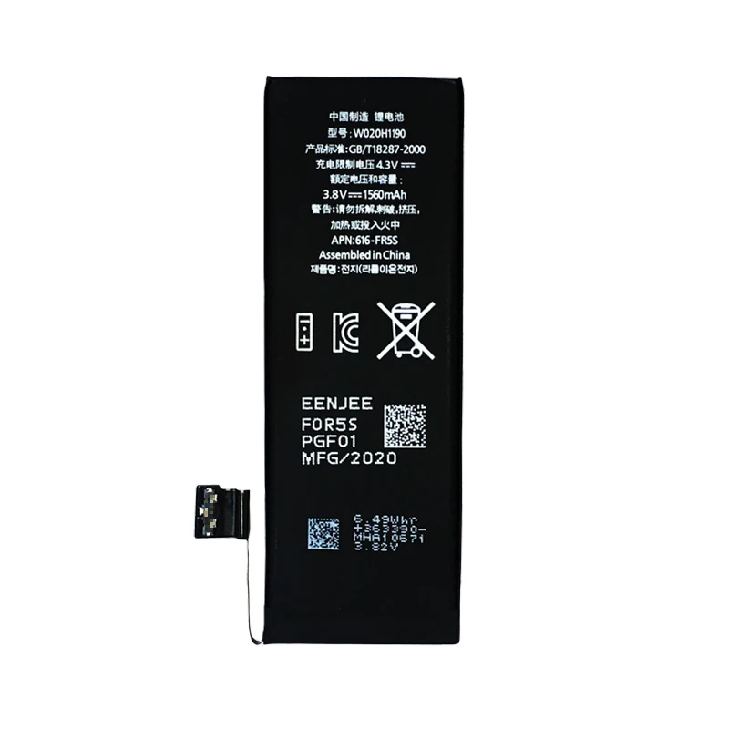 EENJEE оригинальный IC Аккумулятор для сотового телефона 10 шт. Iphone 5S 5C перезаряжаемый