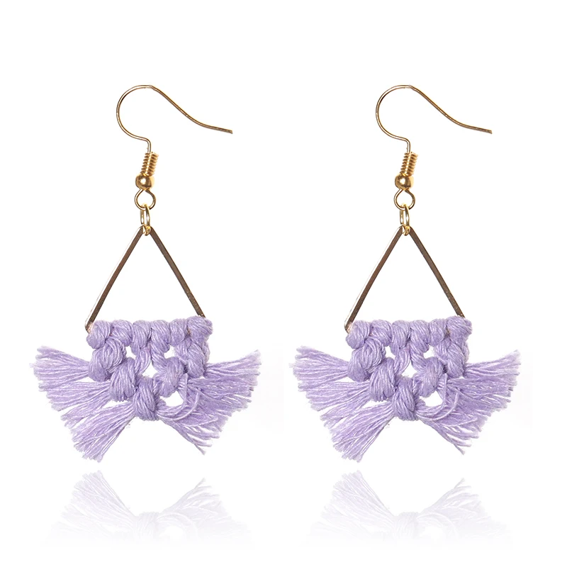 

2021 New 9.5cm Bohemian Handmake Fringed Luxury Statement Tassel Earrings Boho Fashion Jewelry Women Long Drop Dangle Earrings
