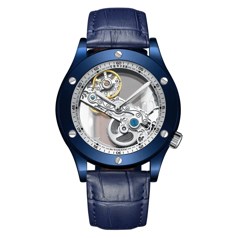 

TEVISE Multifunctional mechanical watch men's explosive hollow long movement waterproof luminous watch men