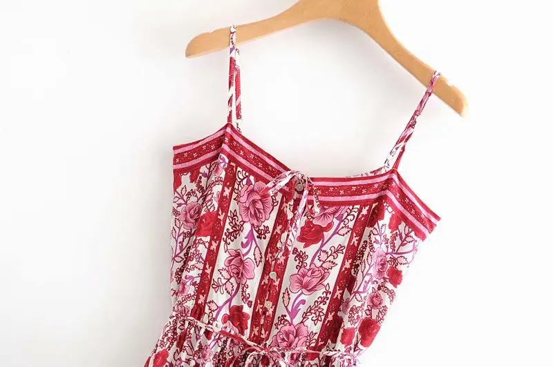 TEELYNN BOHO strapppy платья Gypsy без рукавов летние платья искусственный шелк Цветочный Принт Сарафан Макси платье на бретелях для женщин vestidos