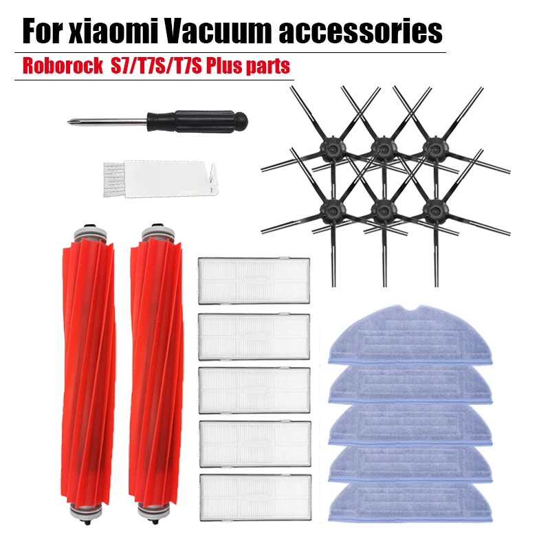 

Washable HEPA filter for Roborock S7/T7S plus set Accessories Rolling Brush Kit mop rag replacement xiaomi Vacuum Cleaner parts